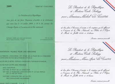 Invitation 14 juillet 2009